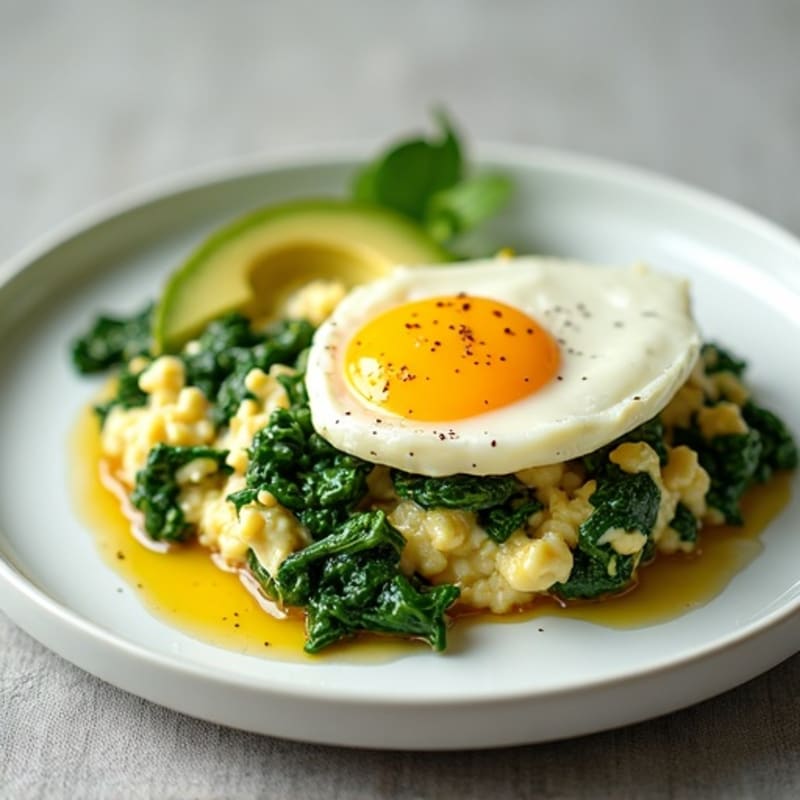 Egg White and Cottage Cheese Scramble with Spinach