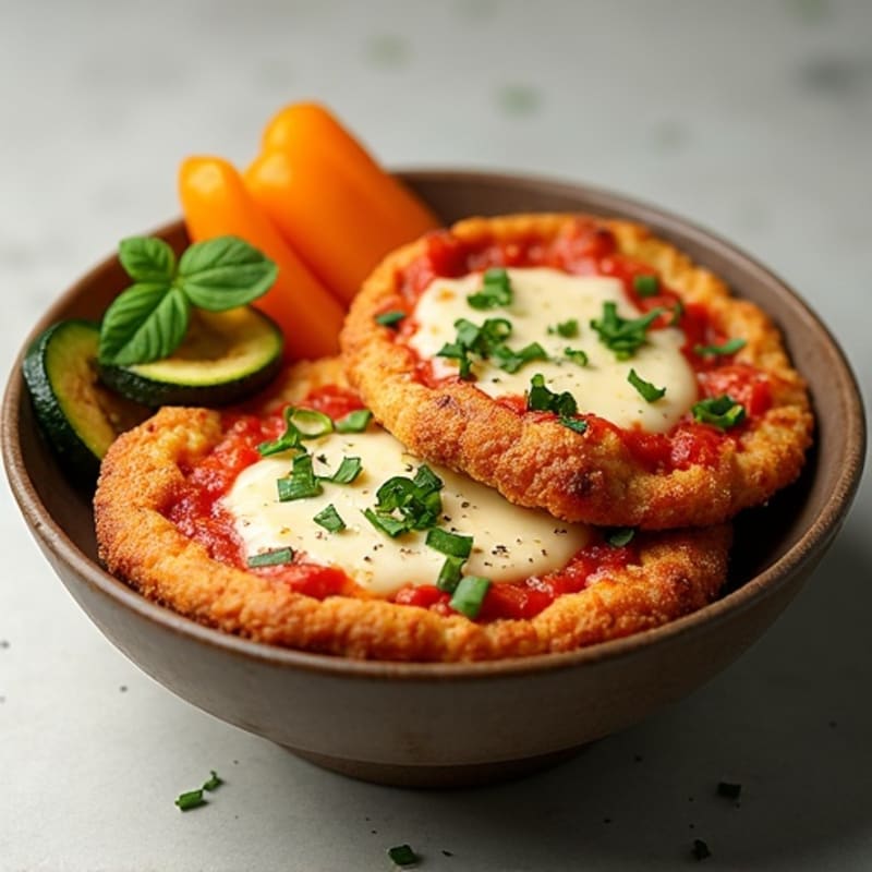 Crispy Chicken Pizza Bowls with Roasted Vegetables