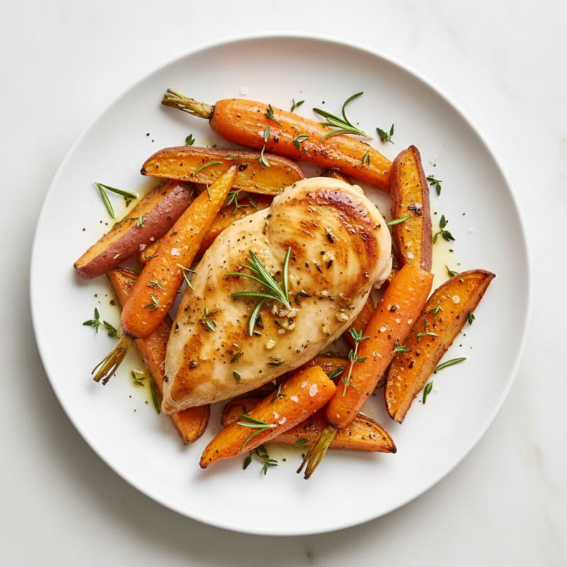 Garlic Herb Chicken with Roasted Root Vegetables