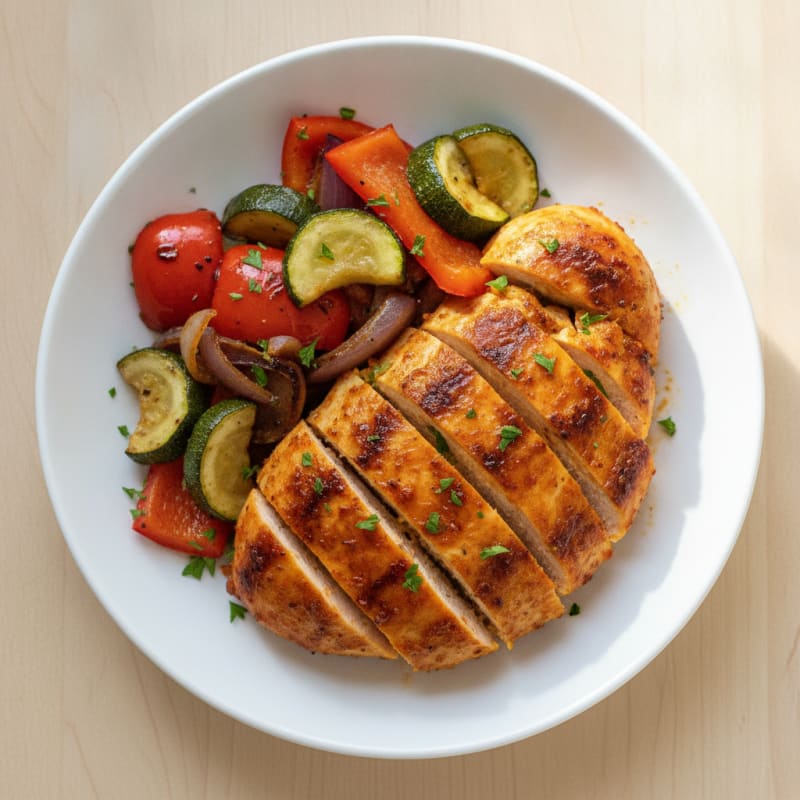 Spicy Harissa Chicken with Roasted Vegetables