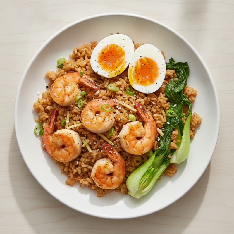 Garlic Fried Rice with Jammy Eggs