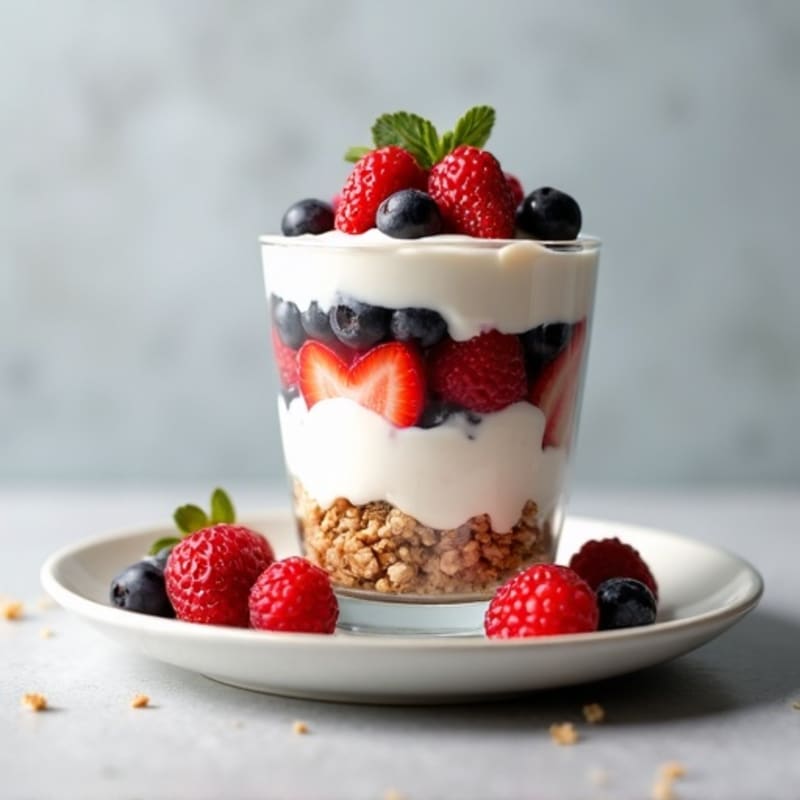 Greek Yogurt Protein Parfait with Mixed Berries