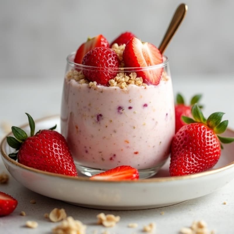 Creamy Strawberry Crumble Overnight Oats
