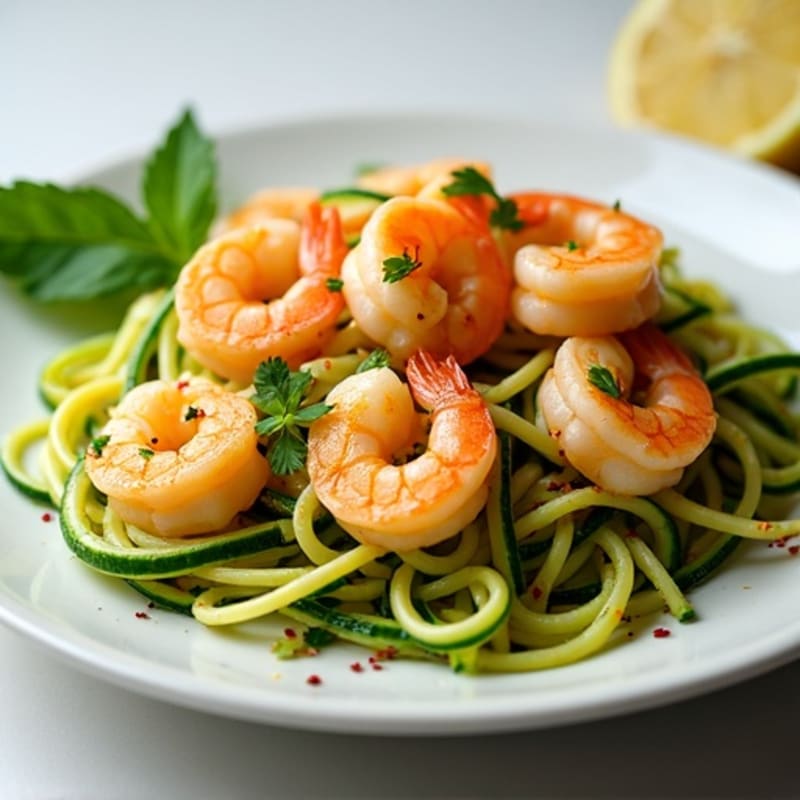 Citrus-Garlic Shrimp with Zucchini Noodles
