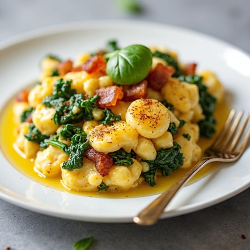 Egg White Scramble with Spinach and Turkey Bacon