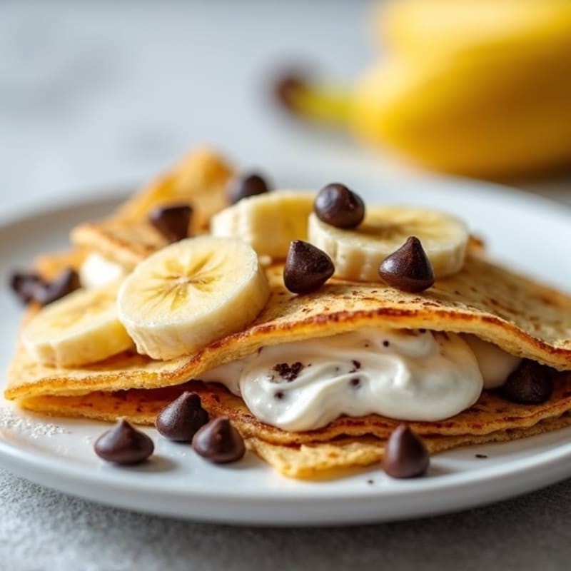 Creamy Banana and Rich Chocolate Stuffed Oat Crepes