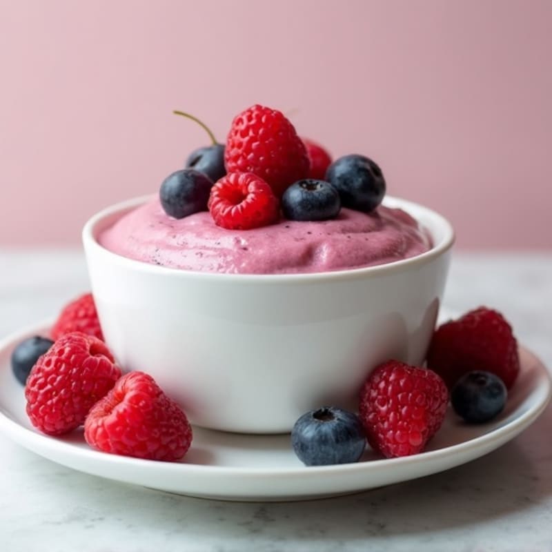 Silky Greek Yogurt Protein Pudding with Mixed Berries