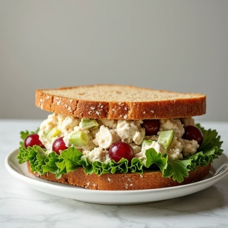 Creamy Chicken Salad Sandwich with Fresh Greens
