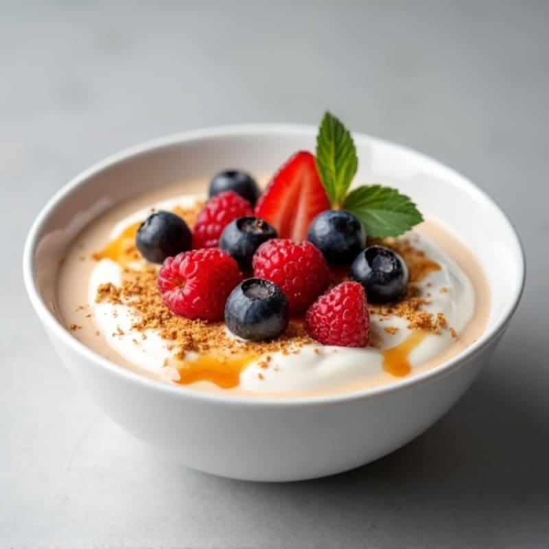 Greek Yogurt Protein Bowl with Almond Butter and Berries