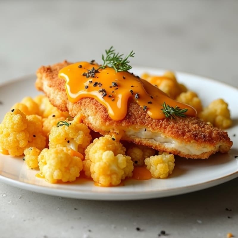 Crispy Baked Chicken and Cauliflower Cheesy Bites