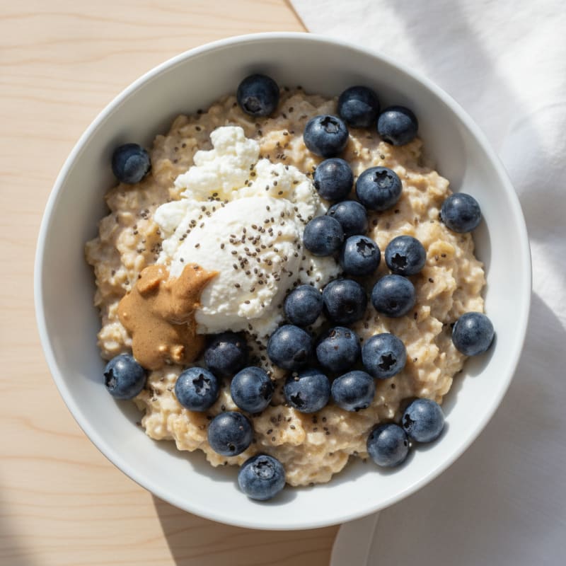 Cottage Cheese and Berry Protein Oats