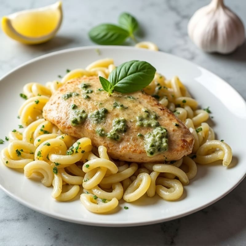 Creamy Pesto Chicken Protein Pasta