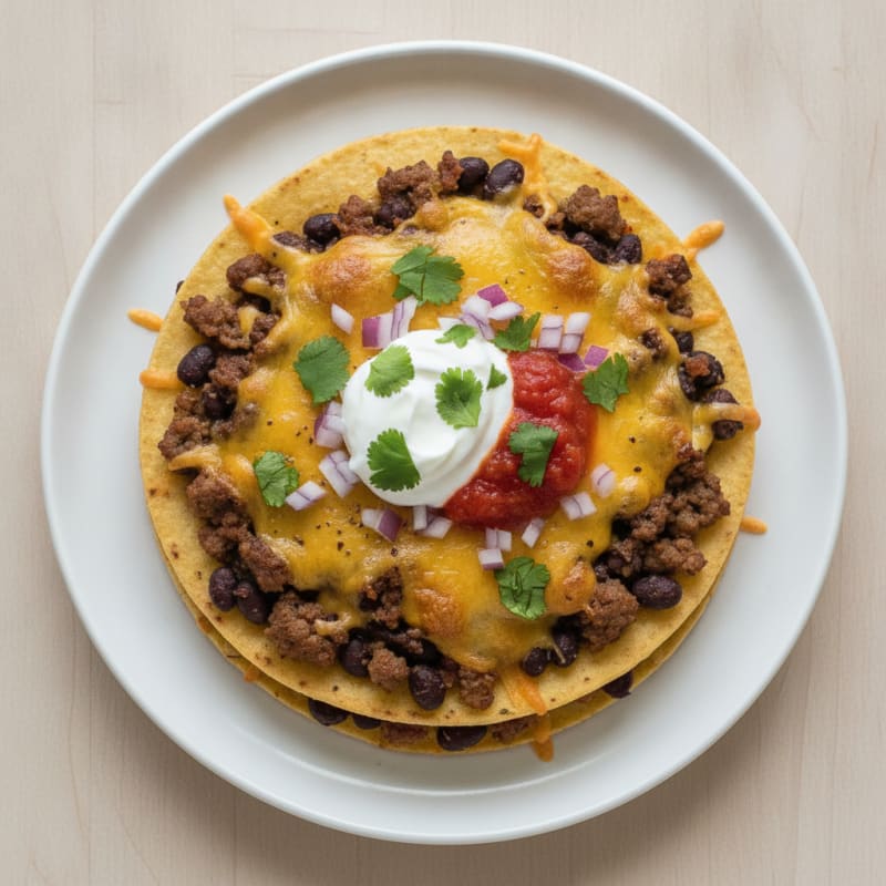 Beef and Bean Mexican Pizza