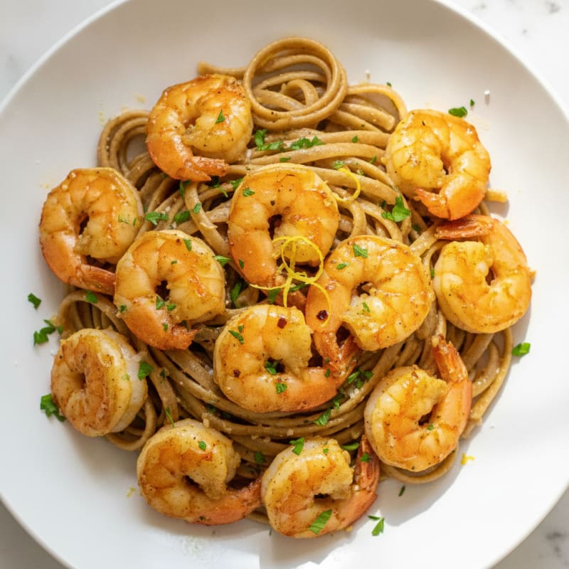 Garlic Butter Shrimp Scampi with Linguine