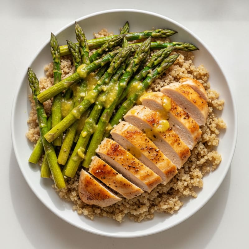 Roasted Asparagus with Lemon-Garlic Dressing