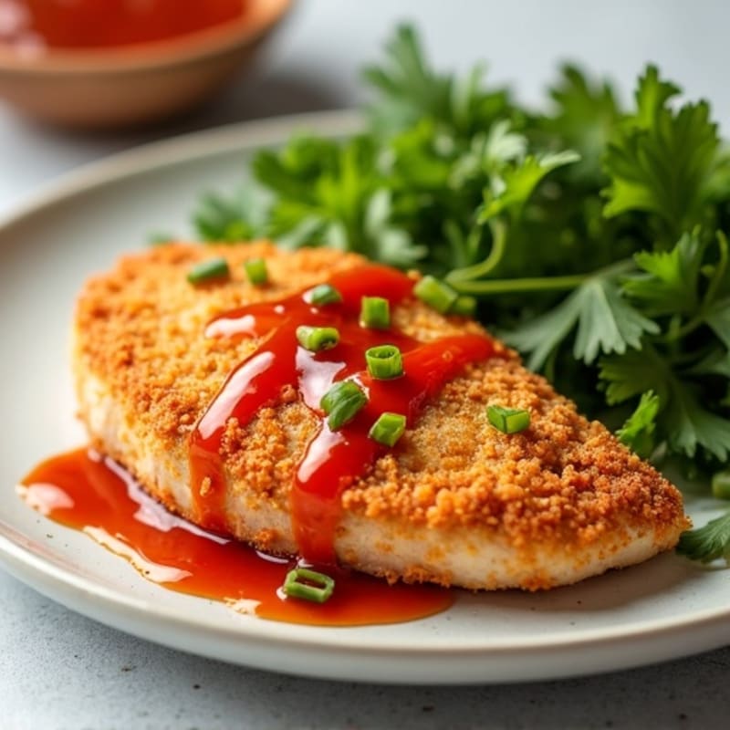 Crispy Baked Ginger-Garlic Chicken with Sweet Chili Sauce
