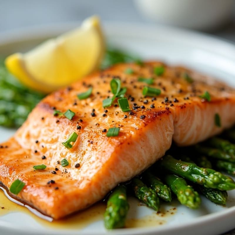 Lemon-Garlic Roasted Salmon with Asparagus
