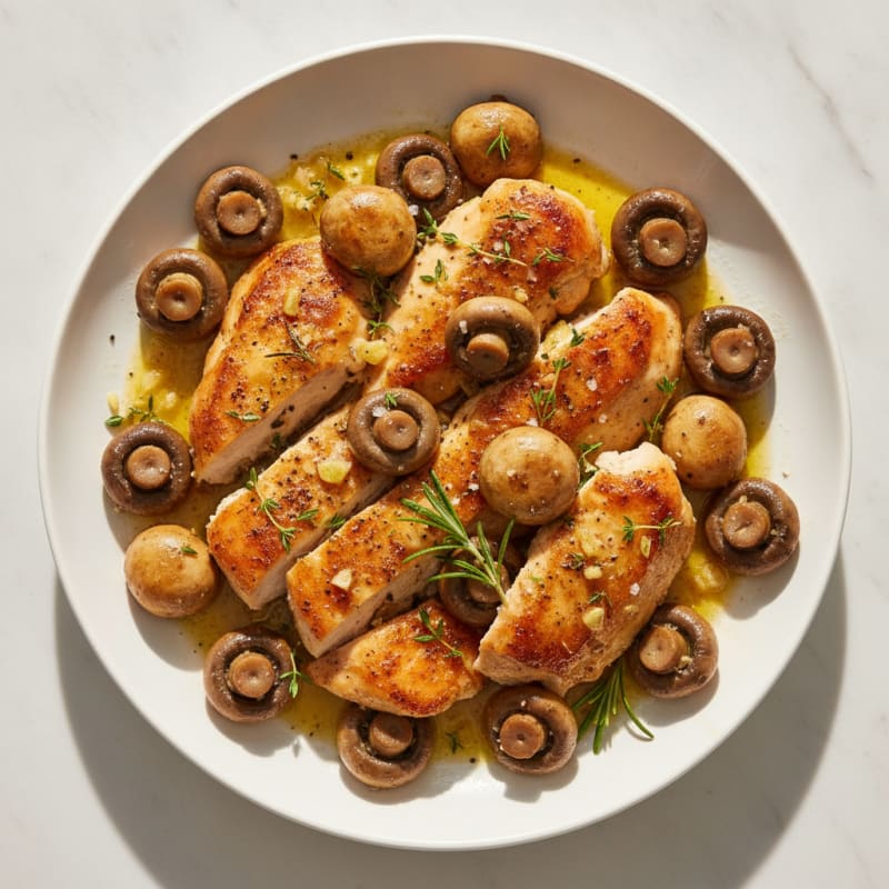 Garlic Butter Roasted Mushrooms with Herbs