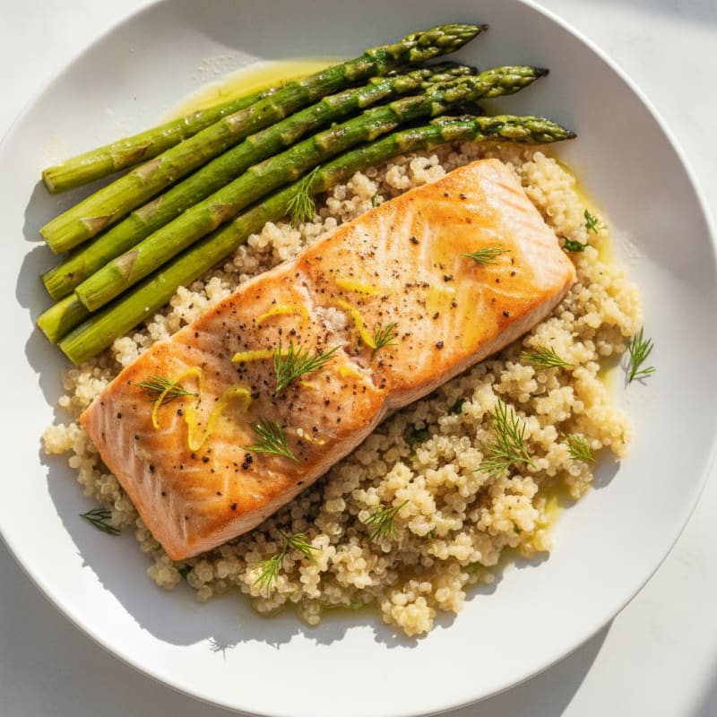 Lemon Herb Salmon Quinoa Bowl
