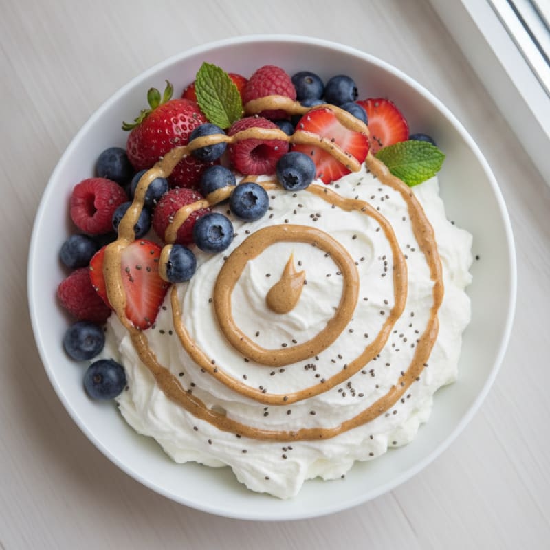 Silky Greek Yogurt Protein Pudding with Berries