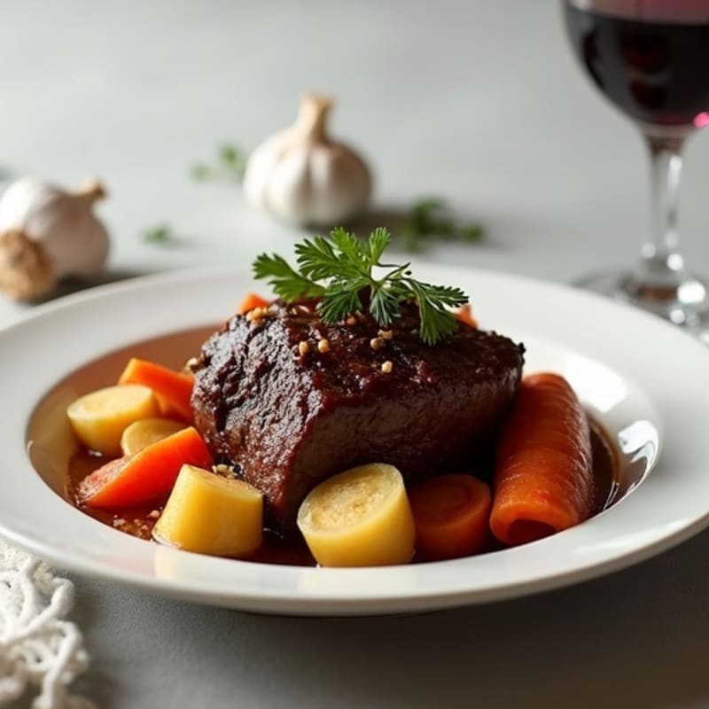 Red Wine Braised Short Ribs with Root Vegetables
