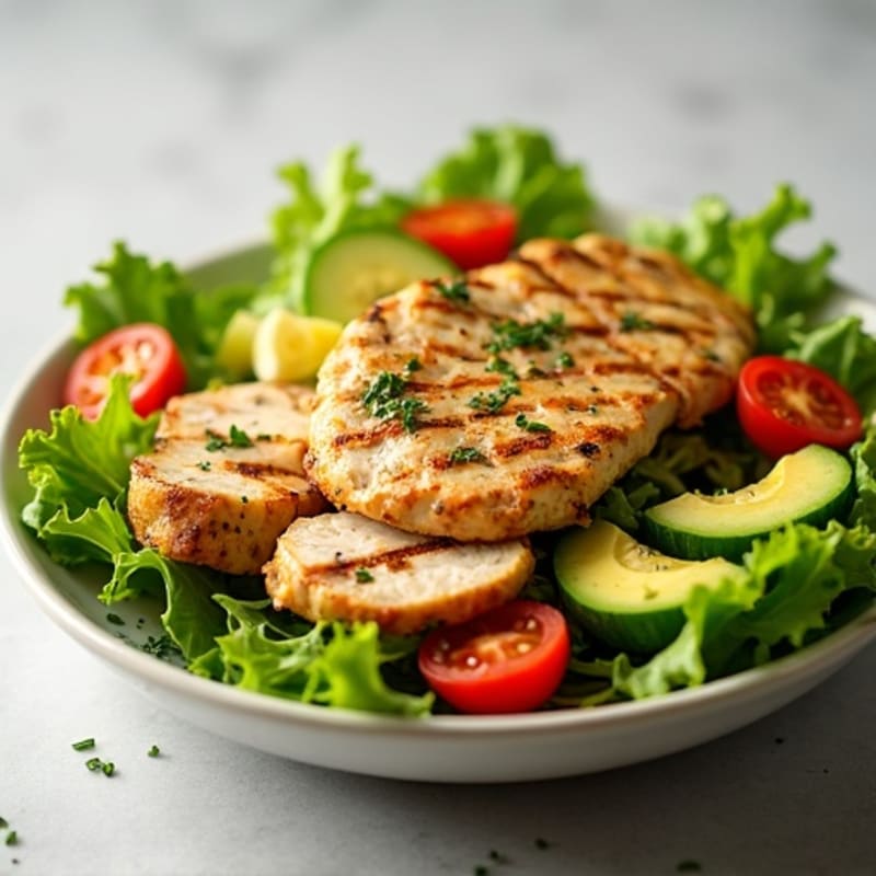 Grilled Chicken Salad with Crunchy Romaine and Lemon Vinaigrette