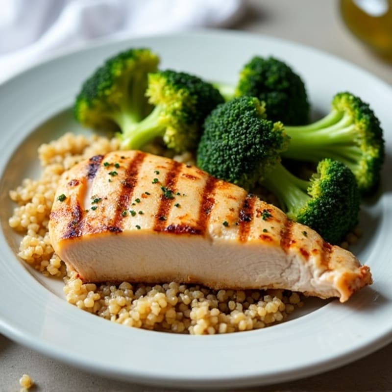 Grilled Turkey Breast with Quinoa and Roasted Broccoli