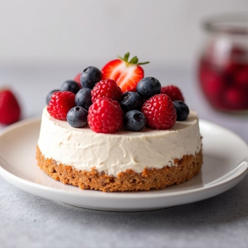 Greek Yogurt Protein Cheesecake with Fresh Berries
