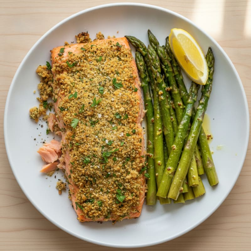 Herb-Crusted Salmon with Roasted Asparagus