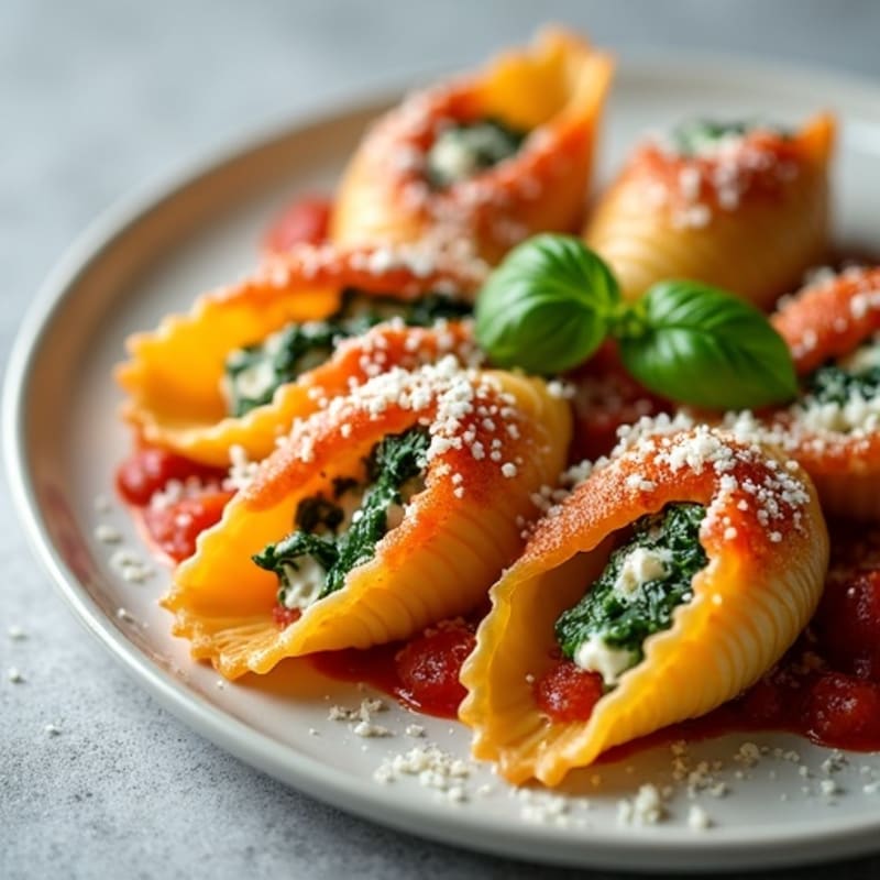 Creamy Ricotta-Spinach Stuffed Pasta Shells