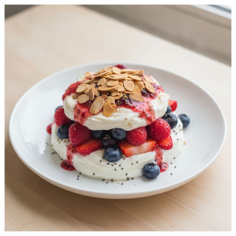 Greek Yogurt Protein Parfait with Berries and Almonds
