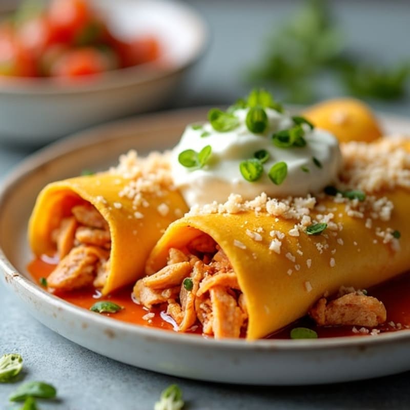 Green Chile Chicken Enchiladas with Fresh Salsa