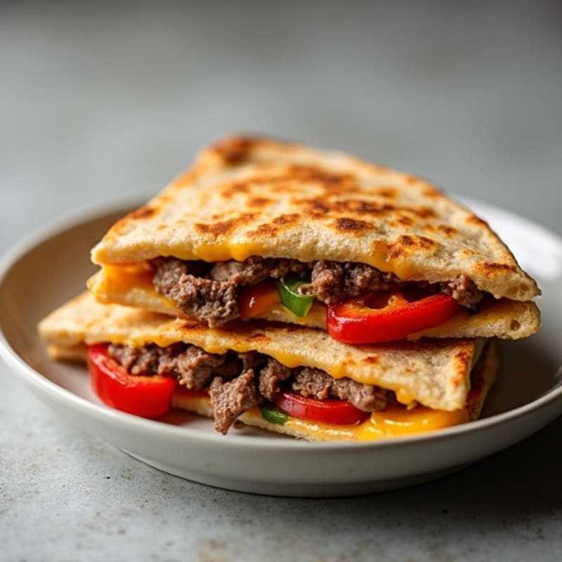 Grilled Steak and Bell Pepper Quesadillas