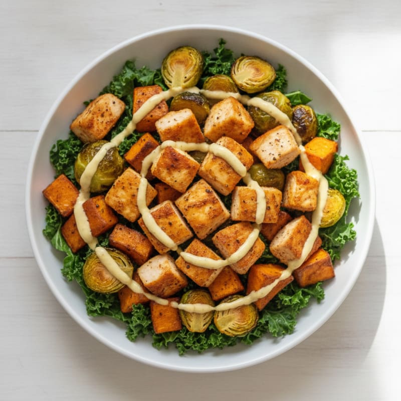 Roasted Chicken Sweet Potato Harvest Bowl