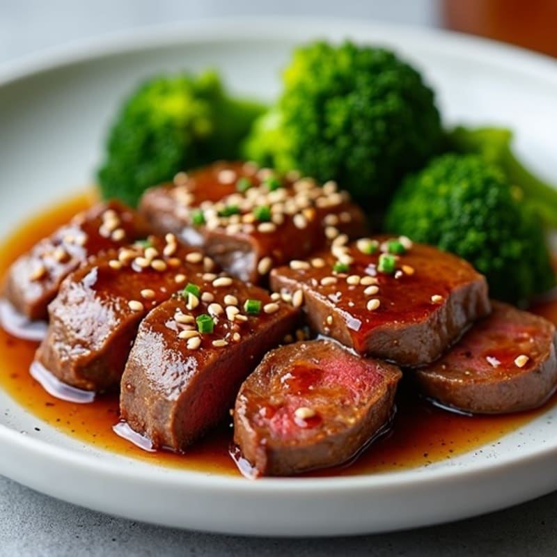 Pan-Seared Marinated Beef with Sweet and Savory Sesame Glaze