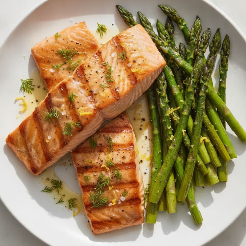 Lemon Herb Grilled Salmon with Asparagus