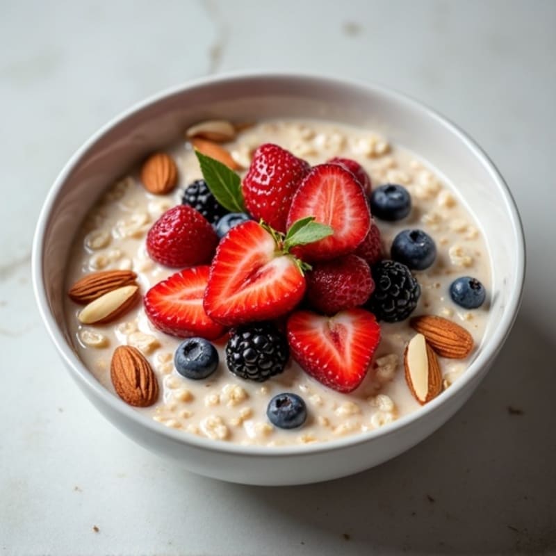 Creamy Protein Oats with Berries and Nuts