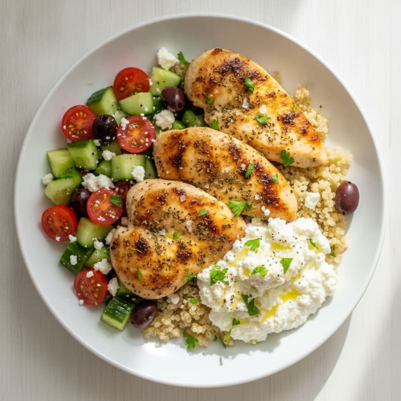 Greek Chicken & Cottage Cheese Bowl