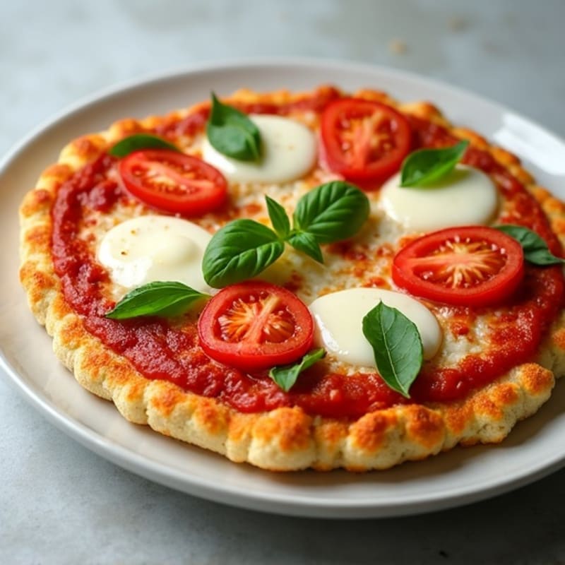 Cauliflower Crust Margherita Pizza with Fresh Basil