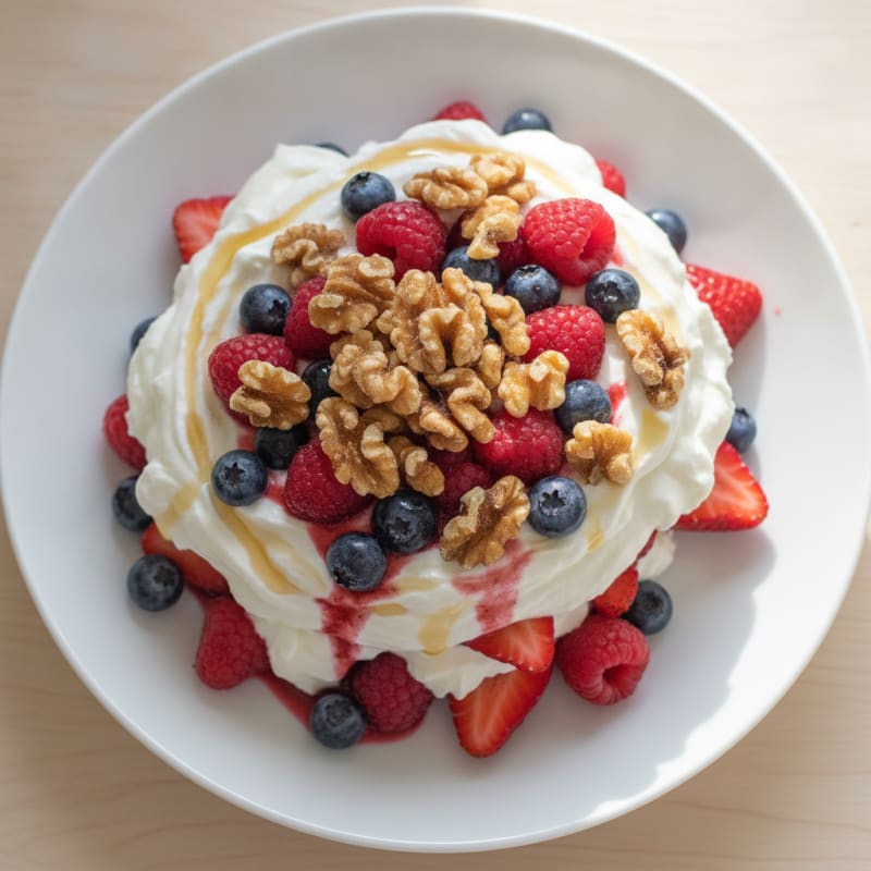 Greek Yogurt Protein Parfait with Mixed Berries