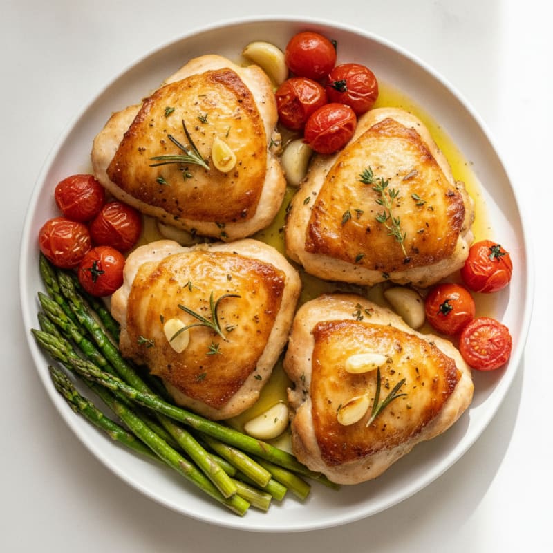 Garlic Herb Roasted Chicken Thighs