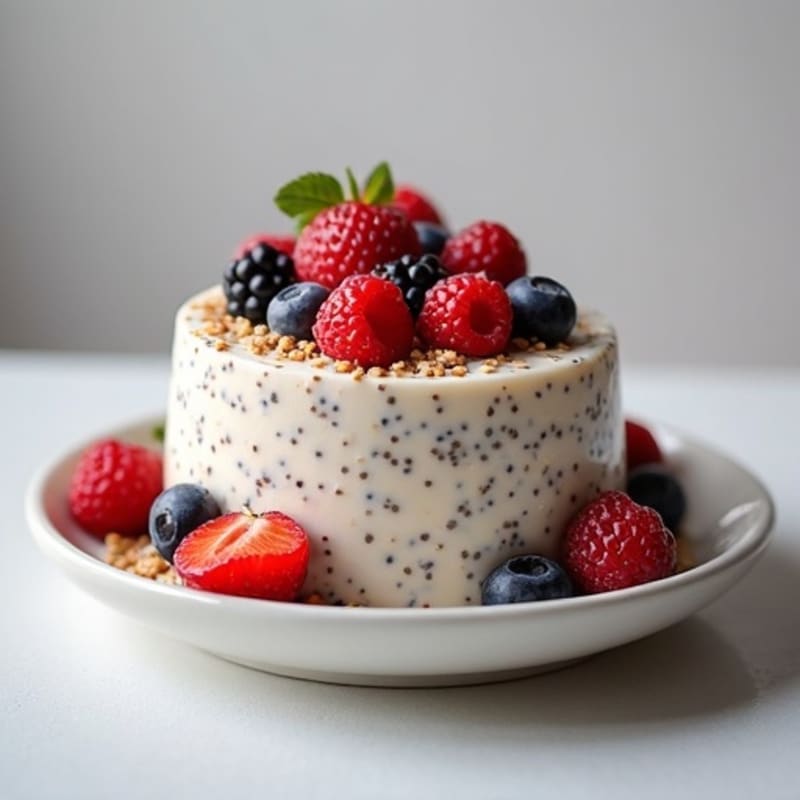 Silky Vanilla Protein Chia Pudding with Fresh Berries