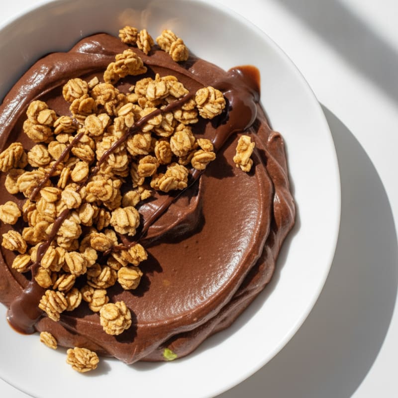 Silky Chocolate Protein Mousse with Granola Crunch