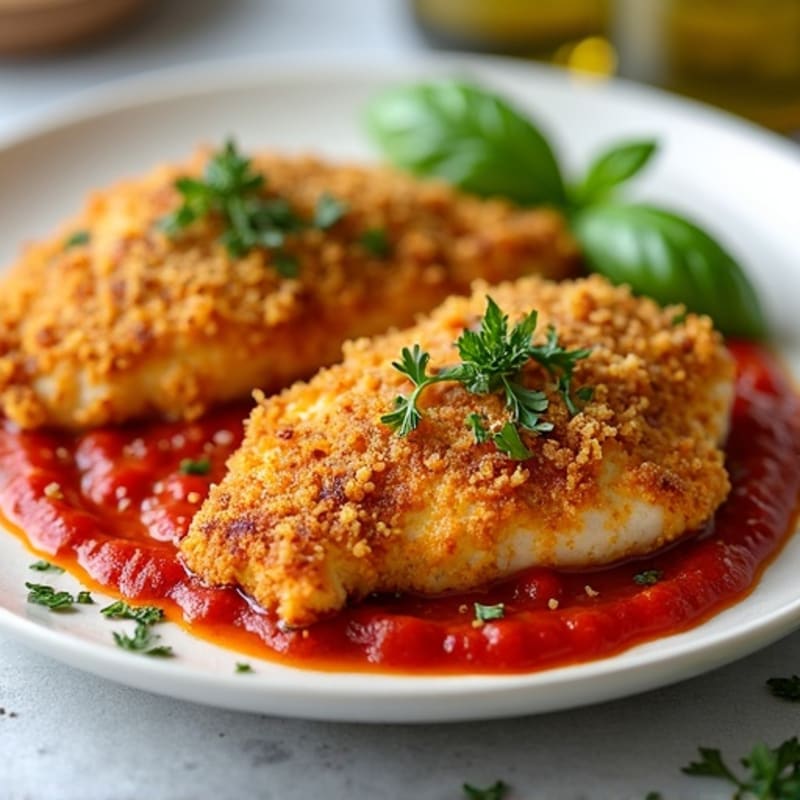 Crispy Baked Chicken Parmesan with Fresh Herbs