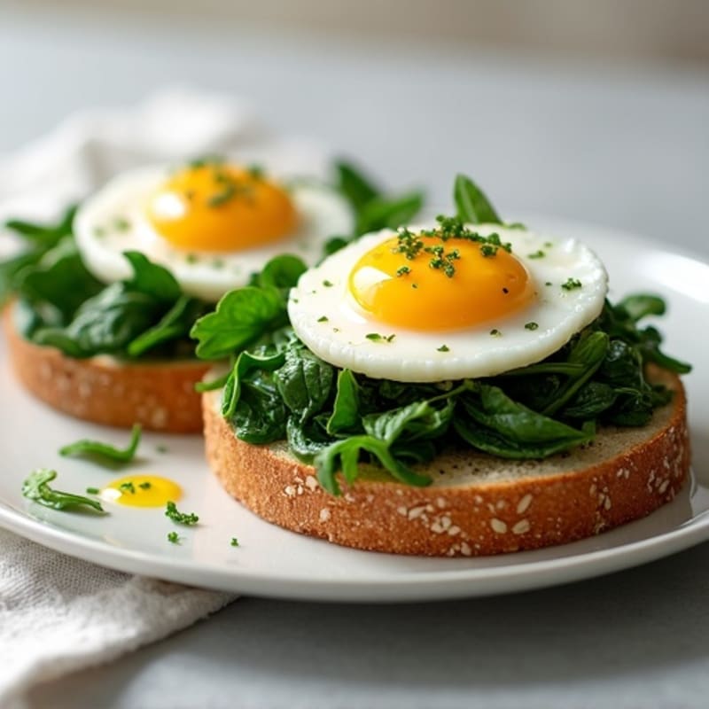 Egg and Spinach Toast with Seedy Whole Grain Bread