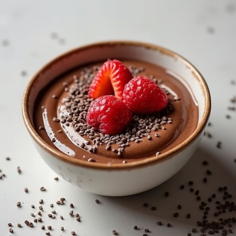 Silky Chocolate Protein Pudding with Chia Seeds