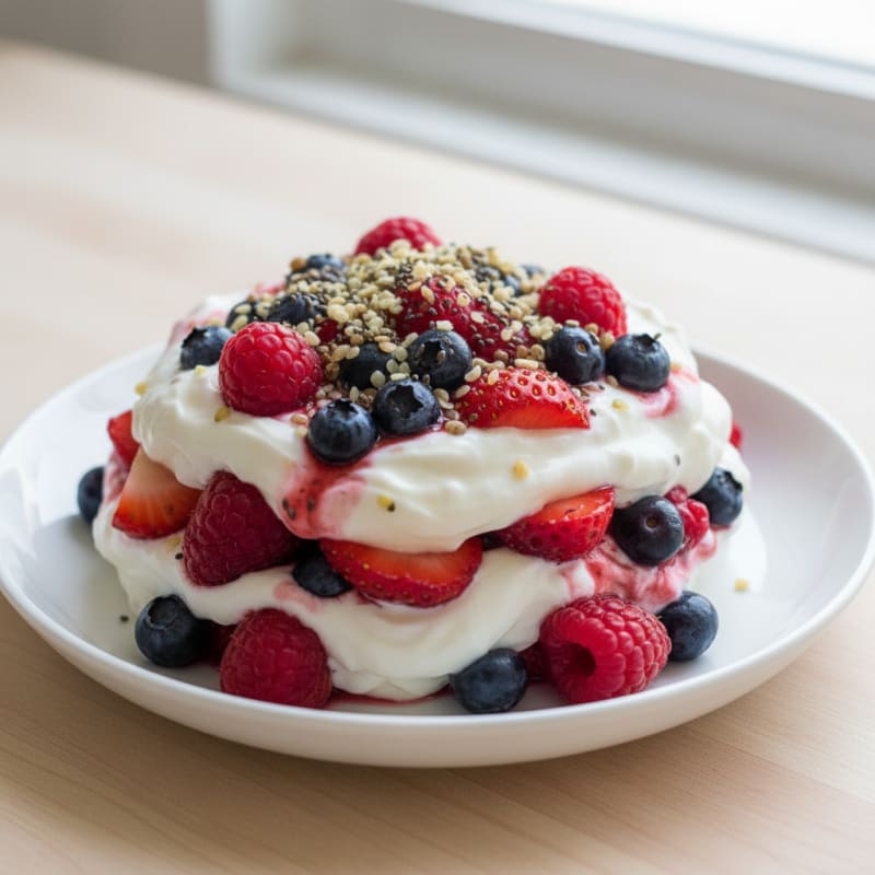 Greek Yogurt Protein Parfait with Mixed Berries