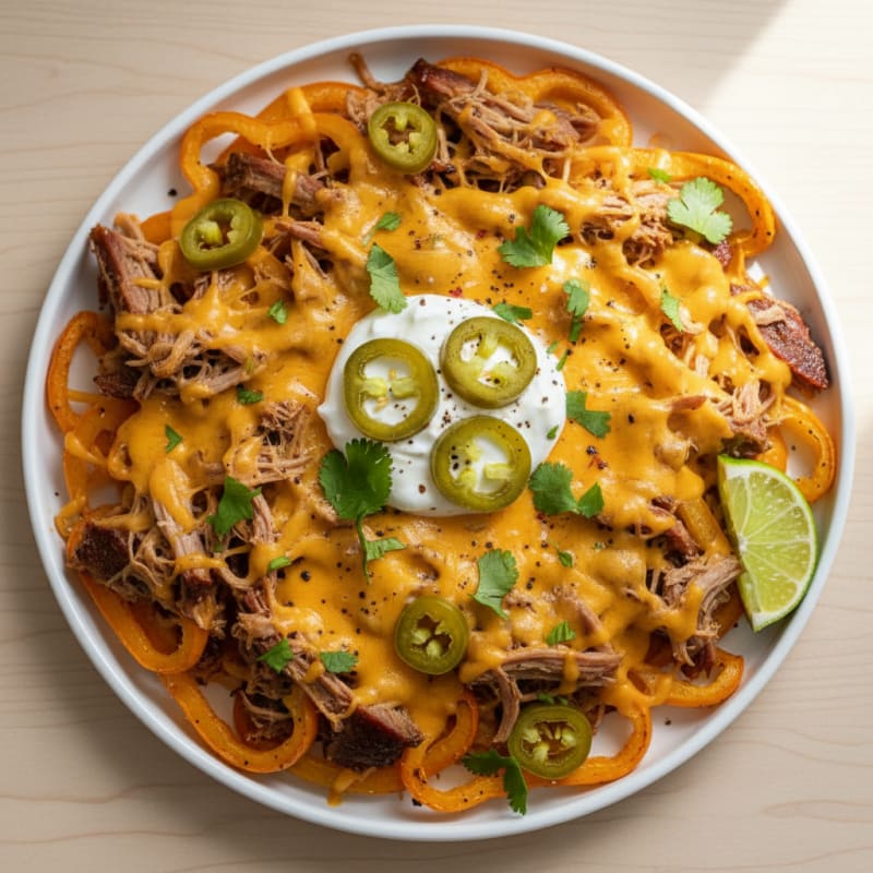 Pulled Pork Nachos with Pickled Jalapeños