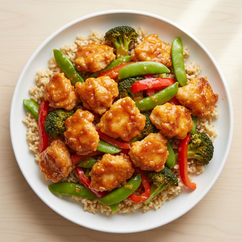 Crispy Orange-Glazed Chicken Stir-Fry
