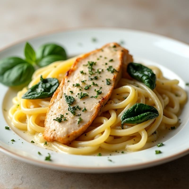 Creamy Garlic Chicken Fettuccine